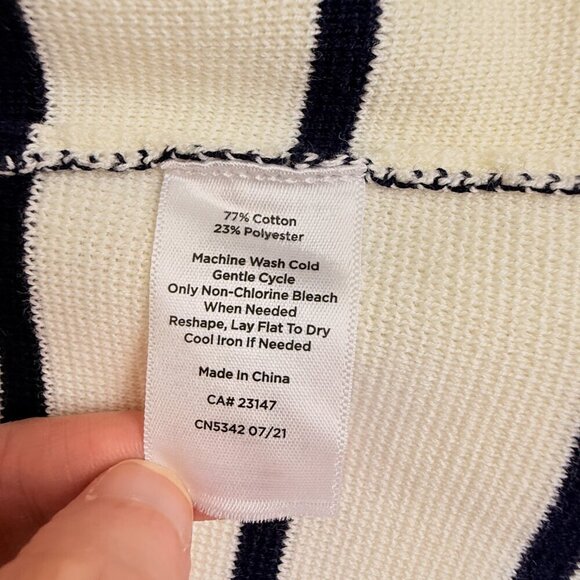 Talbots Striped Sweater Cotton Blazer Knit Jacket | Size S - Picture 8 of 8